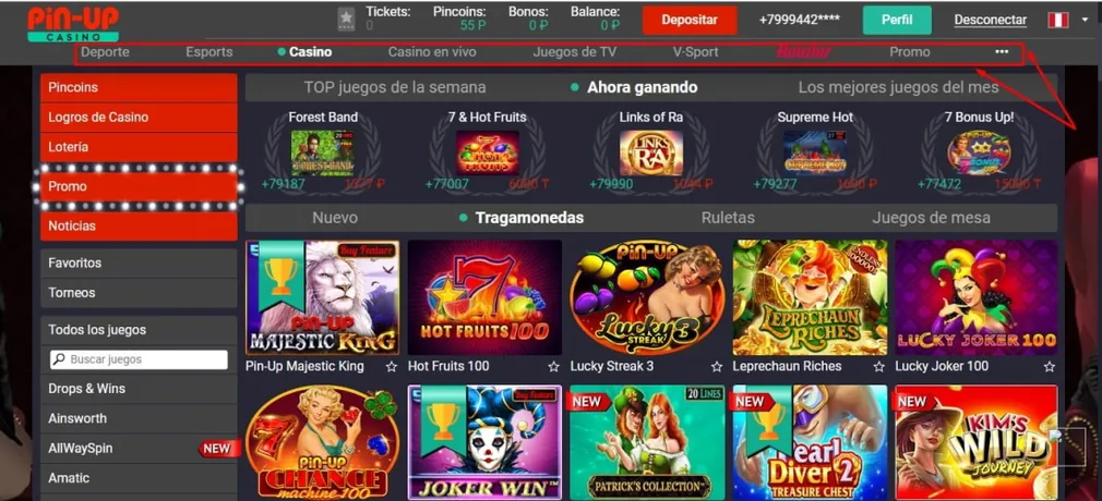 menú en el casino menú de la plataforma del casino